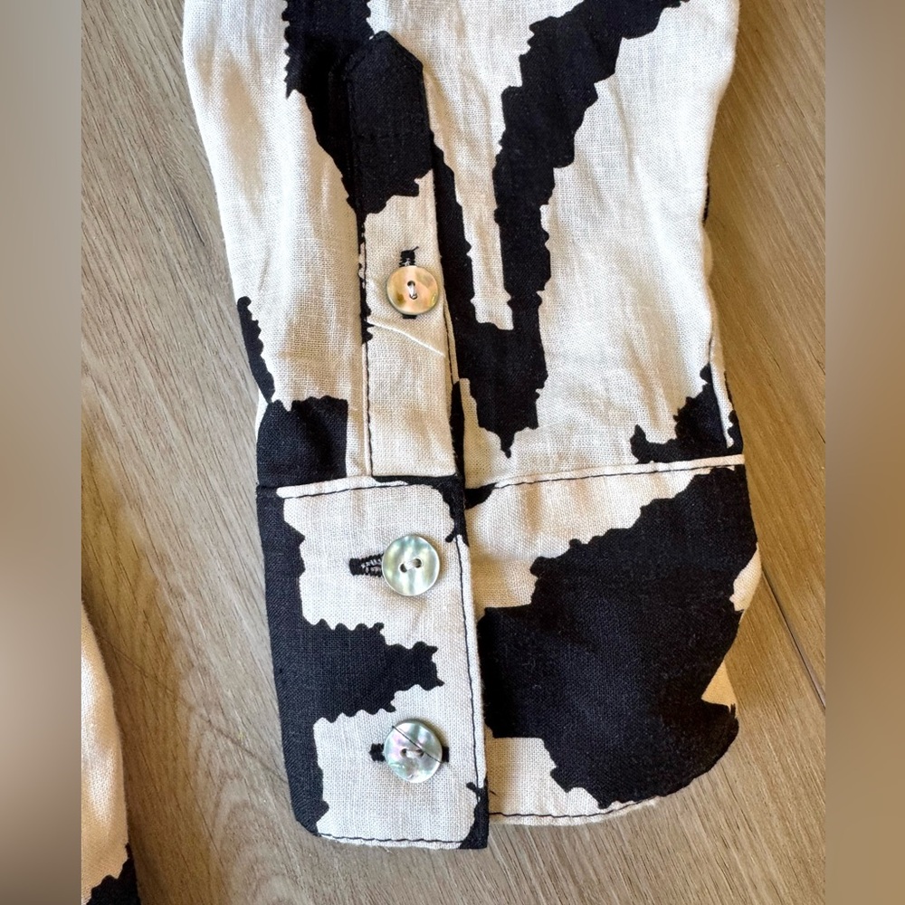Rachel Zoe Printed Linen/Rayon 2 Piece set. Wide leg pant Sz L EUC Resort Wear - Picture 4 of 16
